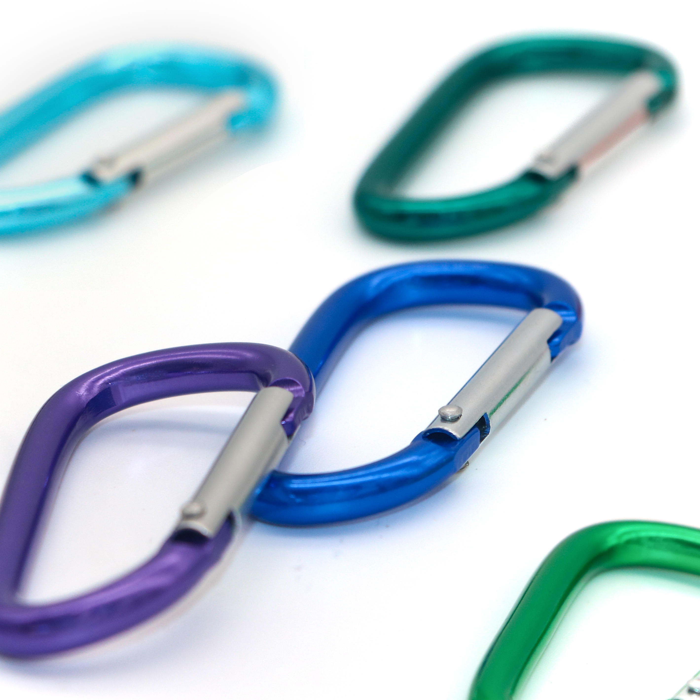 การออกแบบที่ทนทานและปรับปรุงใหม่ - ชุดคลิปคาราบิเนอร์ไดริงอะลูมิเนียม D-Ring ขนาด 3' สำหรับการตั้งแคมป์กลางแจ้งและการใช้พวงกุญแจ