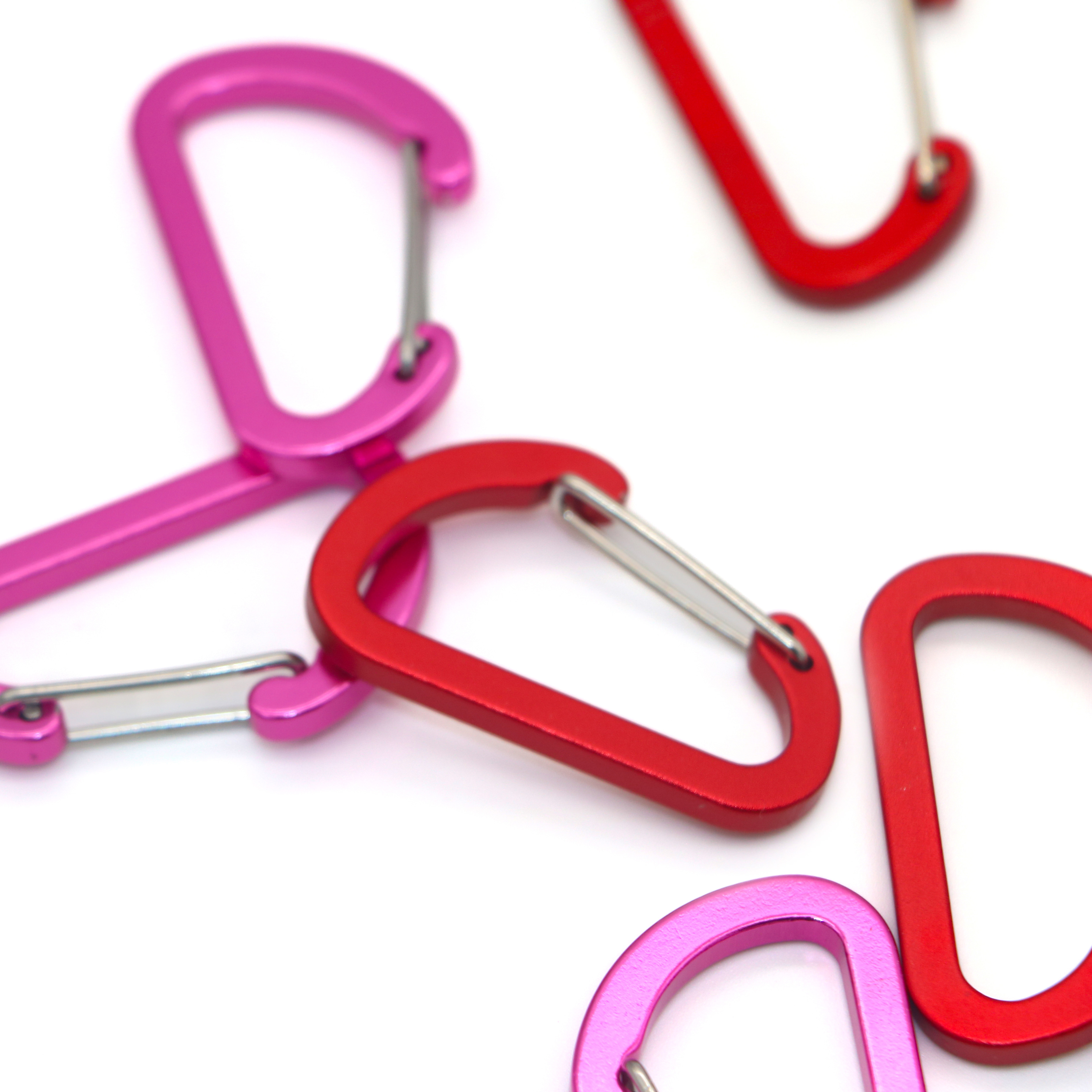 ตกปลา Multi-Use Carabiner คลิป 10 แพ็ค 2.7 'ขนาดเล็ก Caribeener คลิป, MINI พวงกุญแจอลูมิเนียม Caribeaner คลิป