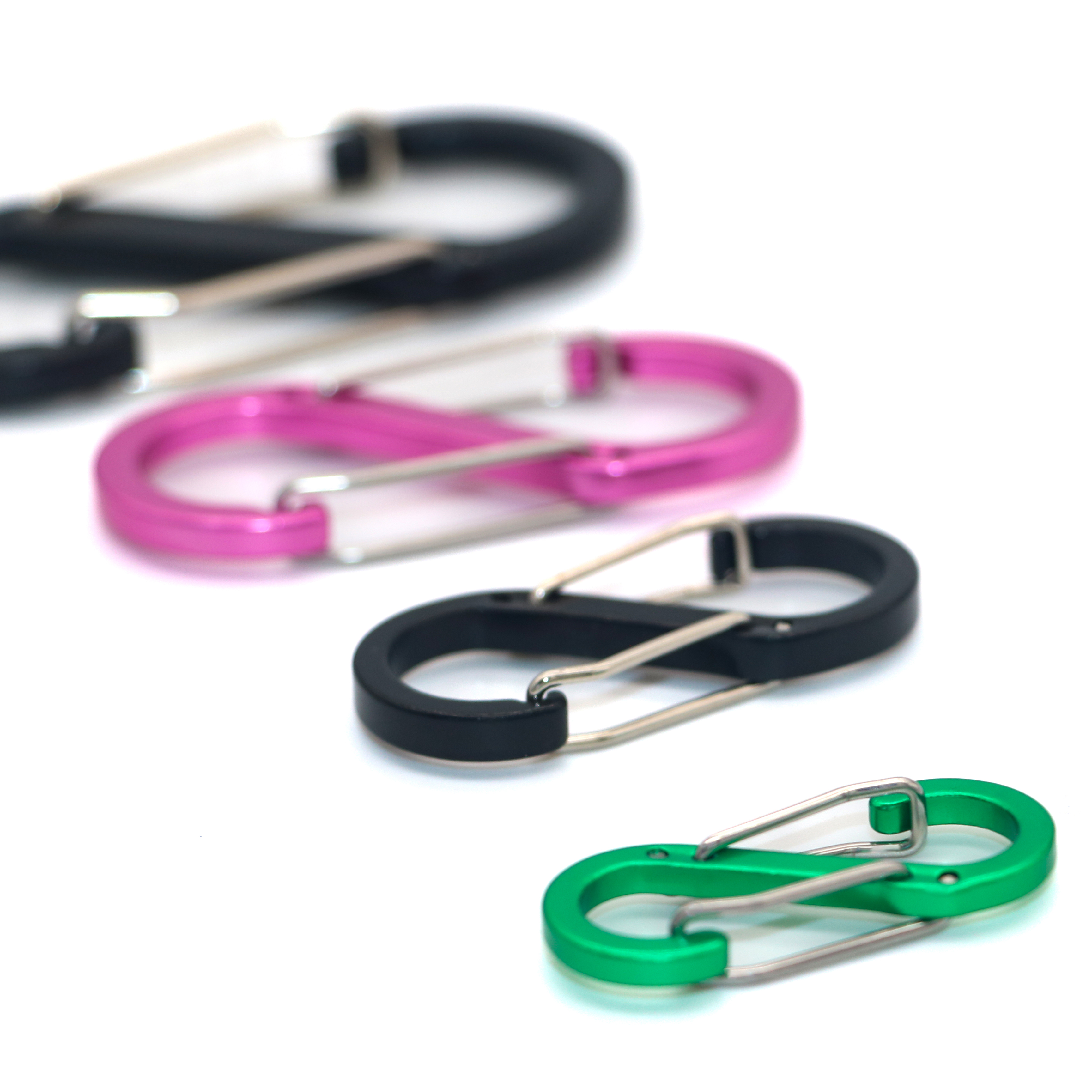 10 ชิ้นคลิปซิปป้องกันการโจรกรรมซิปล็อคคลิปสี Carabiner คลิปพวงกุญแจสำหรับตั้งแคมป์ตกปลาเดินทางกีฬากลางแจ้ง