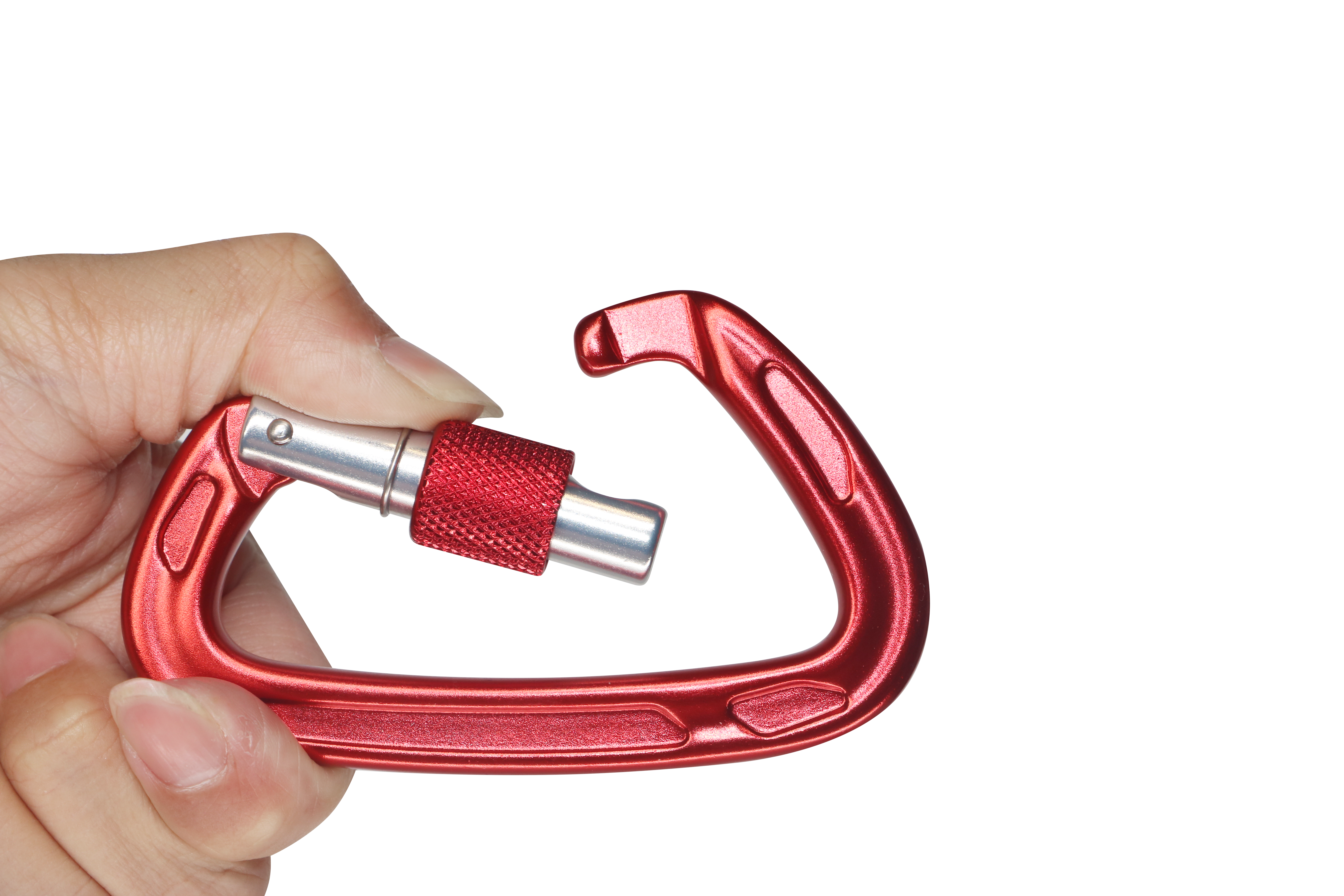 รับน้ำหนักสูง 7075 อลูมิเนียมการบิน carabiner ล็อคอัตโนมัติ D-type ความปลอดภัย hook rock climbing master lock D-type ล็อค